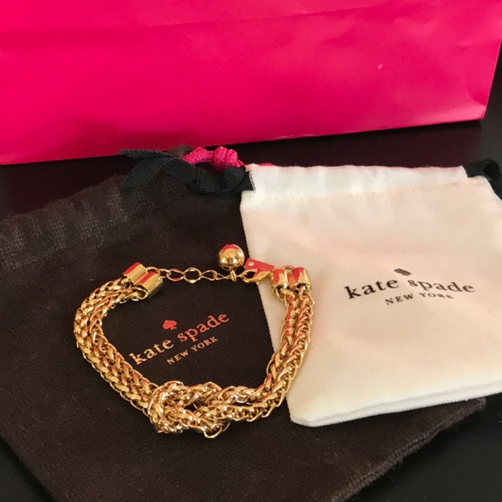 kate spade Knotical gold double strand bracelet